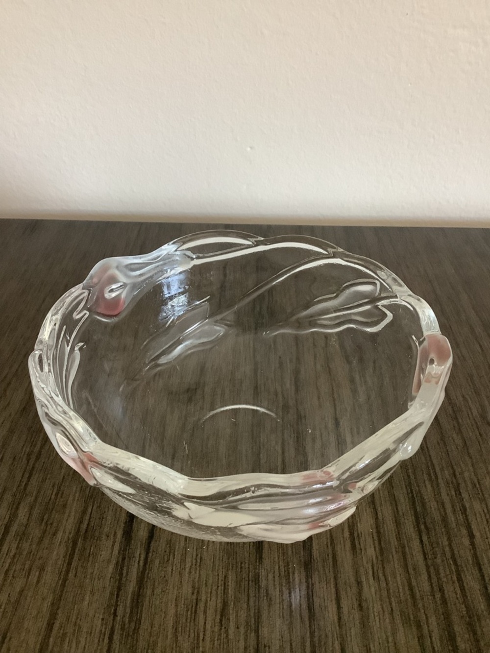 Mikasa Clear Etched Frosted Calla Lily of the Valley Serving Bowl